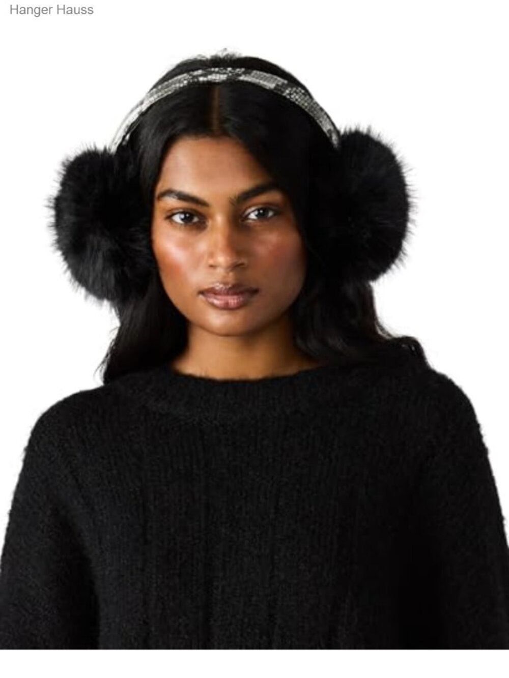 Faux Fur Earmuffs with Faux Snakeskin Band